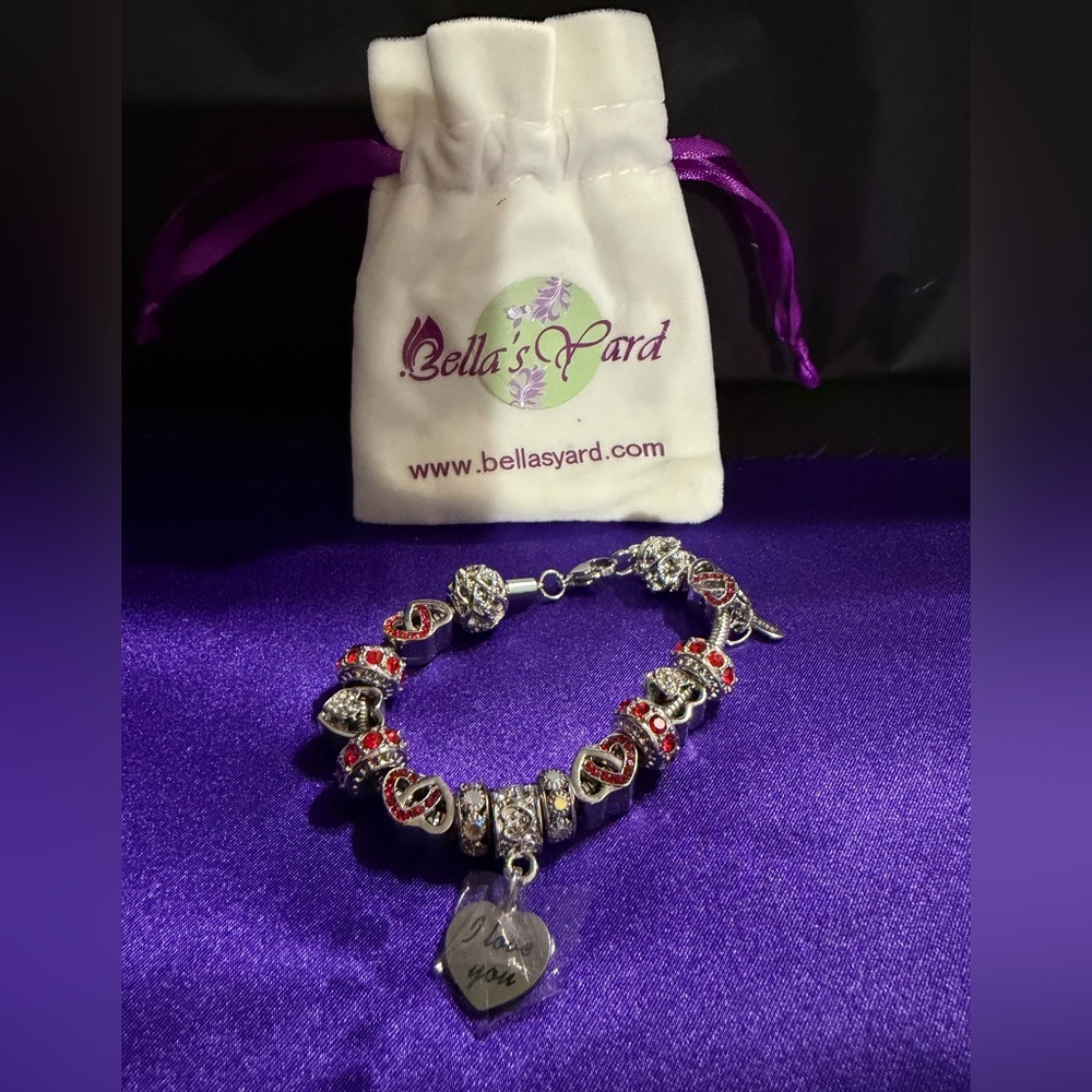 Bella’s Yard Silver and Red Charm Bracelet